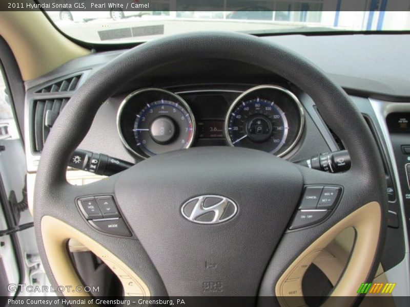 Pearl White / Camel 2011 Hyundai Sonata GLS