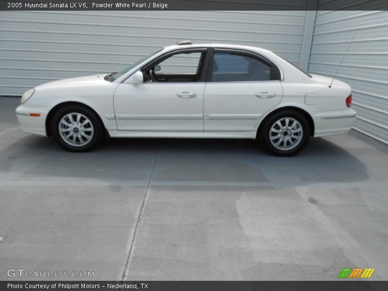 Powder White Pearl / Beige 2005 Hyundai Sonata LX V6