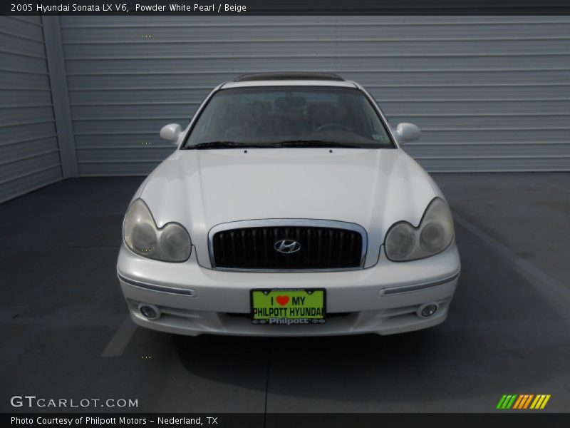 Powder White Pearl / Beige 2005 Hyundai Sonata LX V6