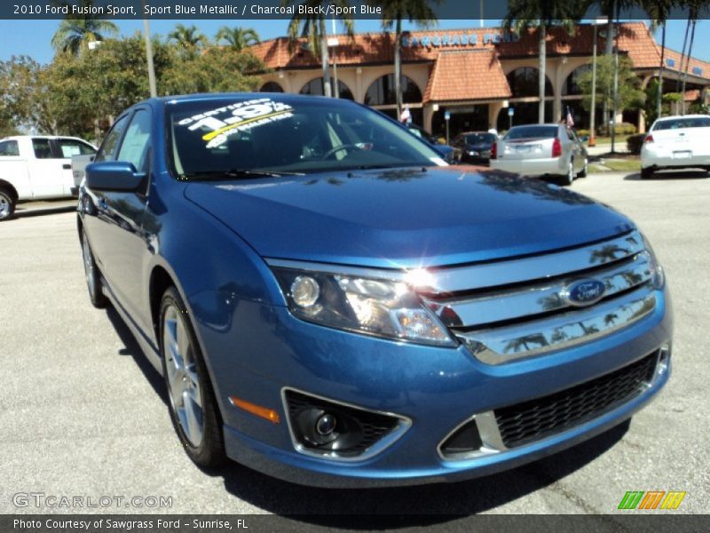 Sport Blue Metallic / Charcoal Black/Sport Blue 2010 Ford Fusion Sport