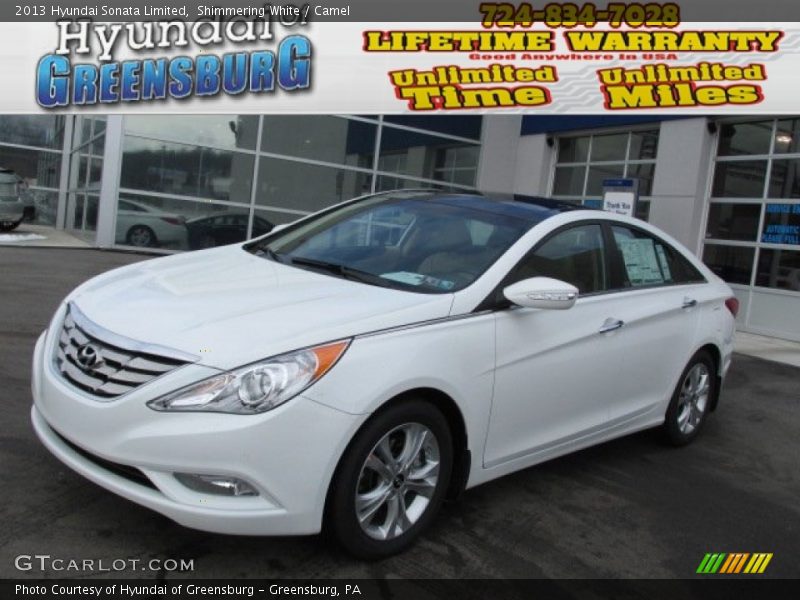 Shimmering White / Camel 2013 Hyundai Sonata Limited