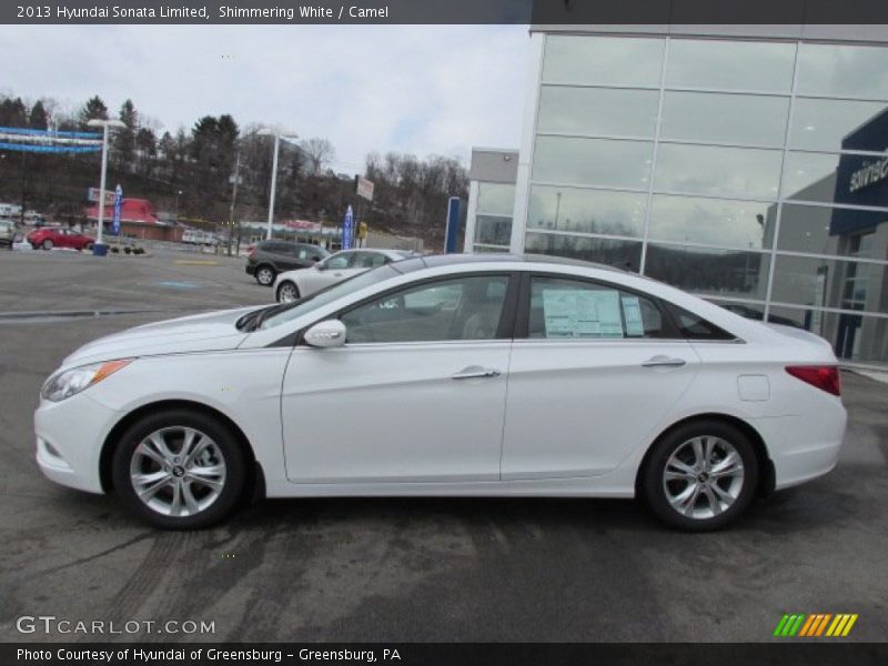 Shimmering White / Camel 2013 Hyundai Sonata Limited