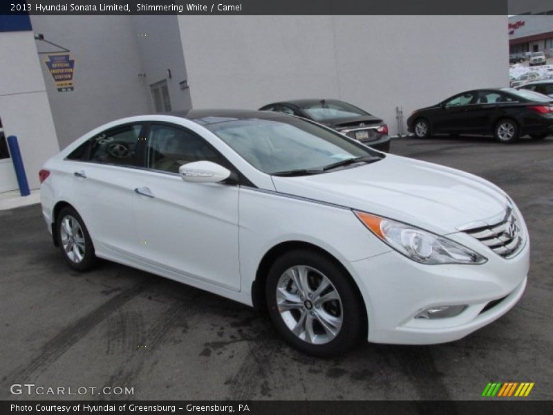 Shimmering White / Camel 2013 Hyundai Sonata Limited