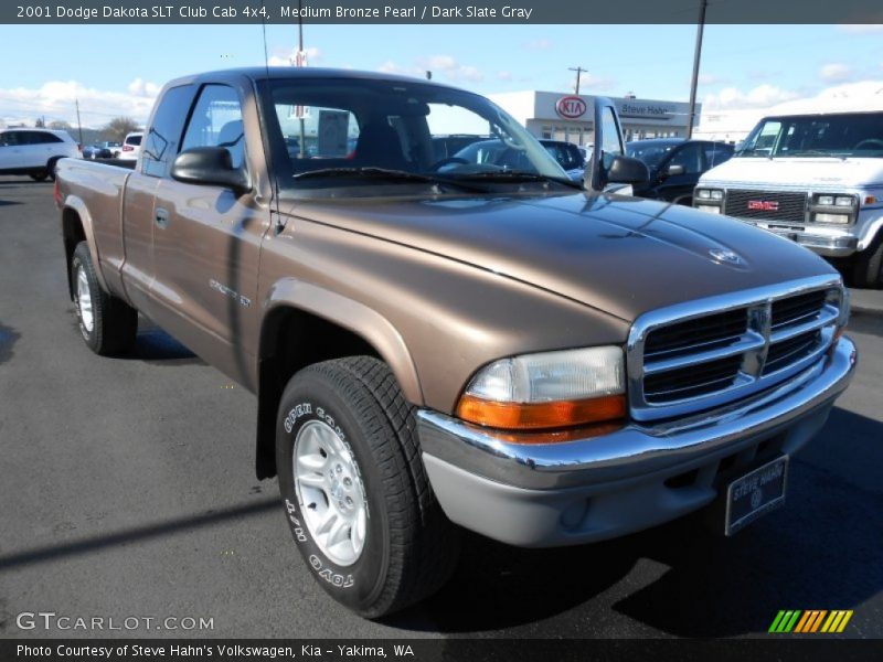 Medium Bronze Pearl / Dark Slate Gray 2001 Dodge Dakota SLT Club Cab 4x4