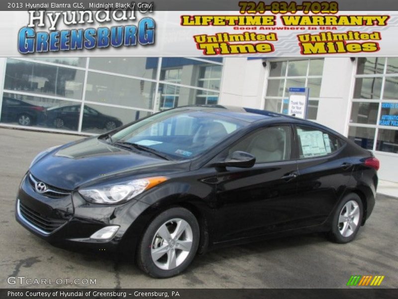 Midnight Black / Gray 2013 Hyundai Elantra GLS