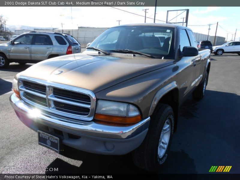 Medium Bronze Pearl / Dark Slate Gray 2001 Dodge Dakota SLT Club Cab 4x4