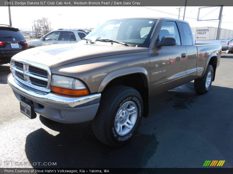 Medium Bronze Pearl / Dark Slate Gray 2001 Dodge Dakota SLT Club Cab 4x4