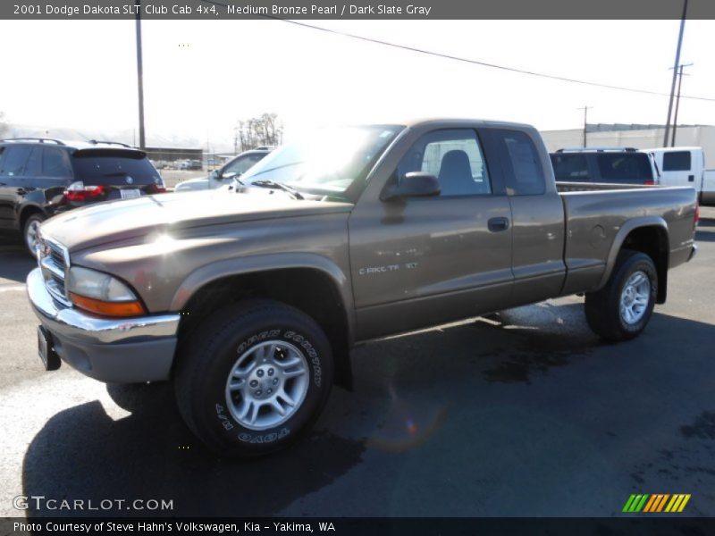 Medium Bronze Pearl / Dark Slate Gray 2001 Dodge Dakota SLT Club Cab 4x4