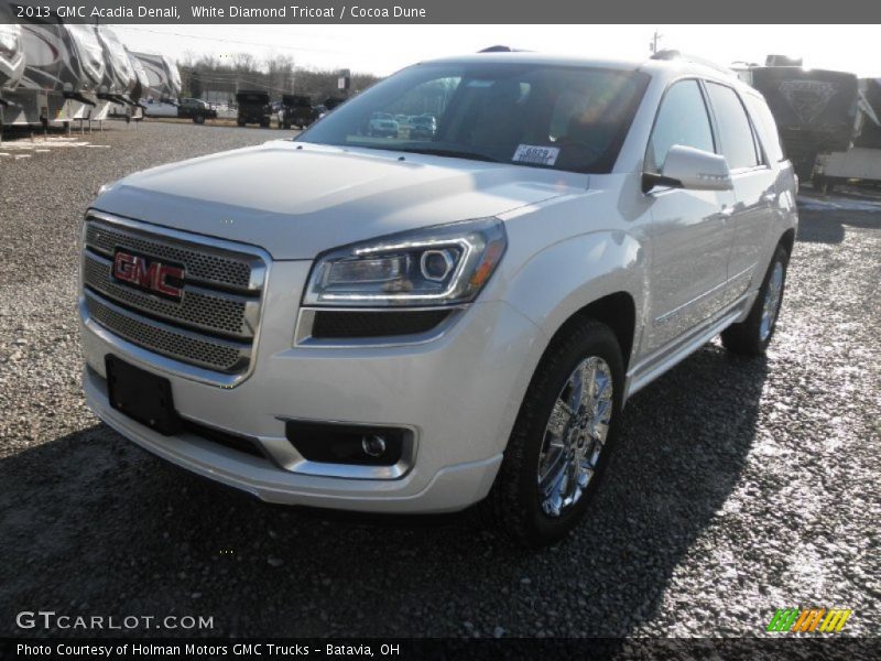 White Diamond Tricoat / Cocoa Dune 2013 GMC Acadia Denali