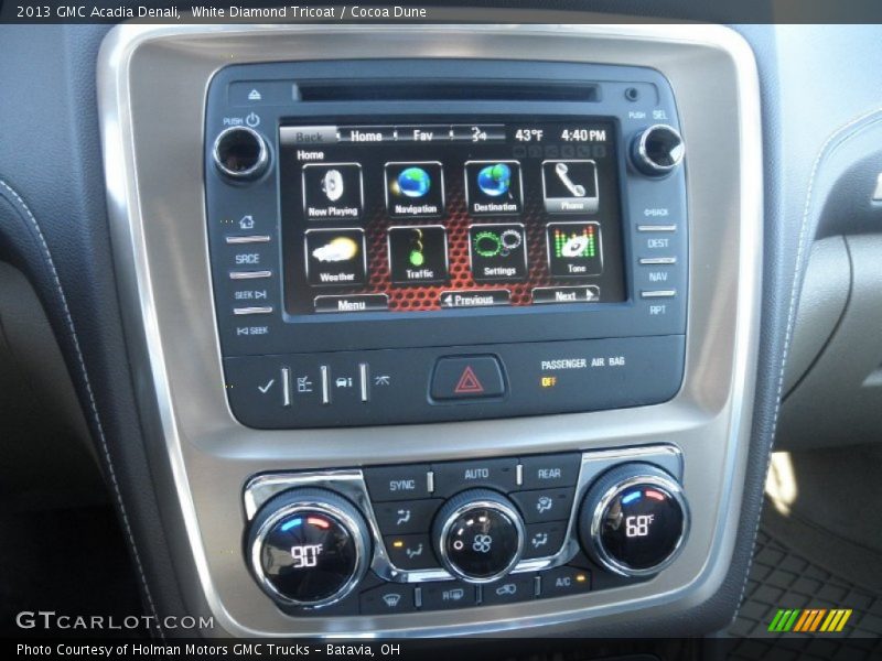 White Diamond Tricoat / Cocoa Dune 2013 GMC Acadia Denali