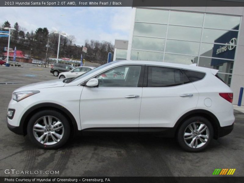 Frost White Pearl / Black 2013 Hyundai Santa Fe Sport 2.0T AWD