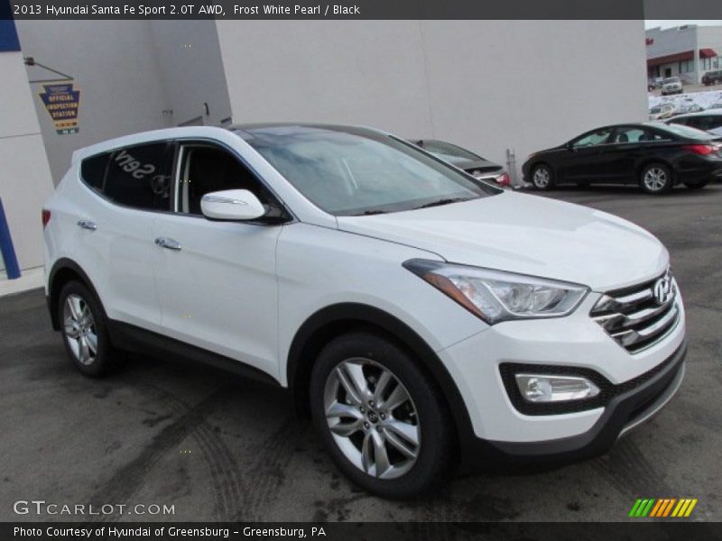 Frost White Pearl / Black 2013 Hyundai Santa Fe Sport 2.0T AWD