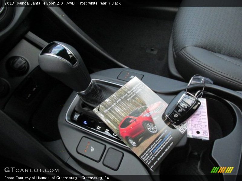 Frost White Pearl / Black 2013 Hyundai Santa Fe Sport 2.0T AWD