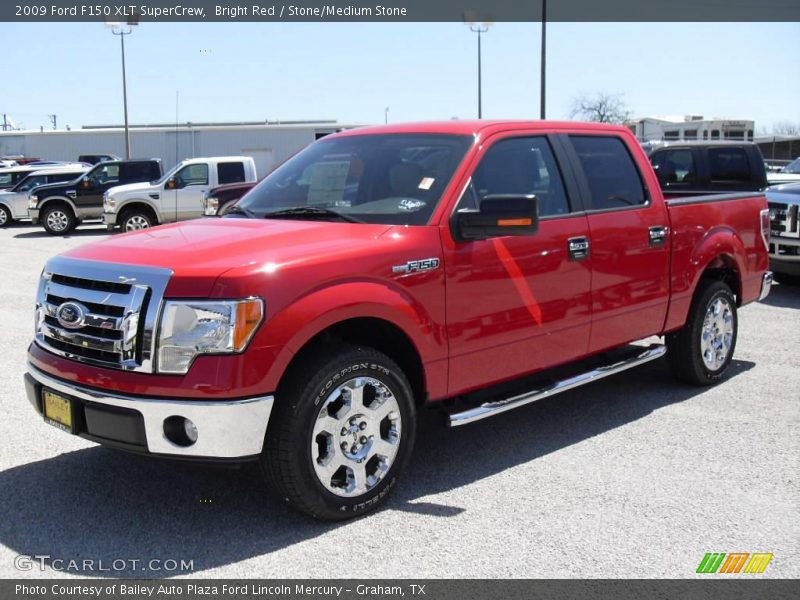 Bright Red / Stone/Medium Stone 2009 Ford F150 XLT SuperCrew
