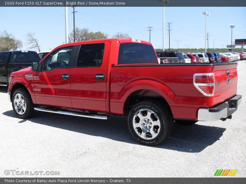 Bright Red / Stone/Medium Stone 2009 Ford F150 XLT SuperCrew