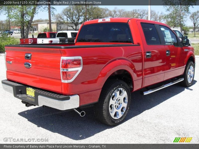 Bright Red / Stone/Medium Stone 2009 Ford F150 XLT SuperCrew