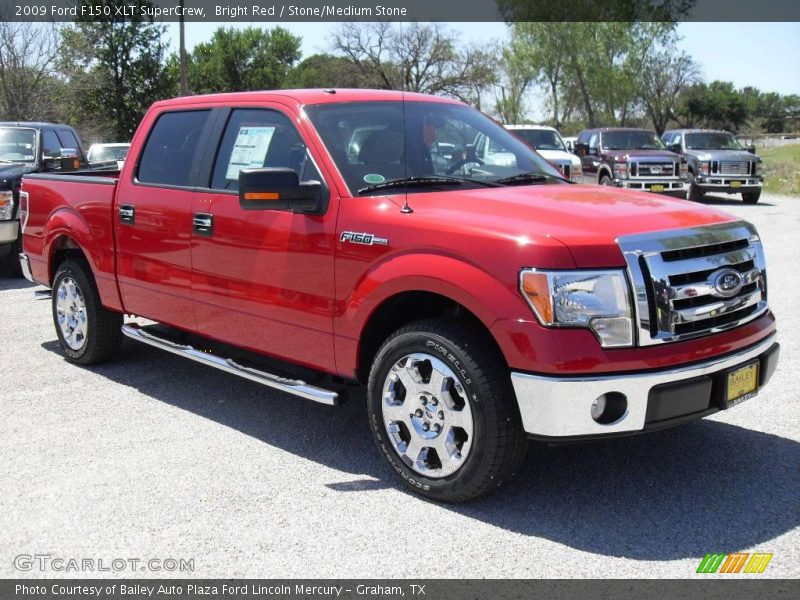 Bright Red / Stone/Medium Stone 2009 Ford F150 XLT SuperCrew