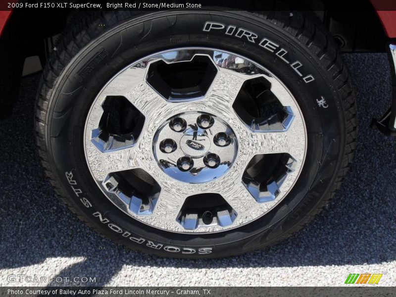 Bright Red / Stone/Medium Stone 2009 Ford F150 XLT SuperCrew