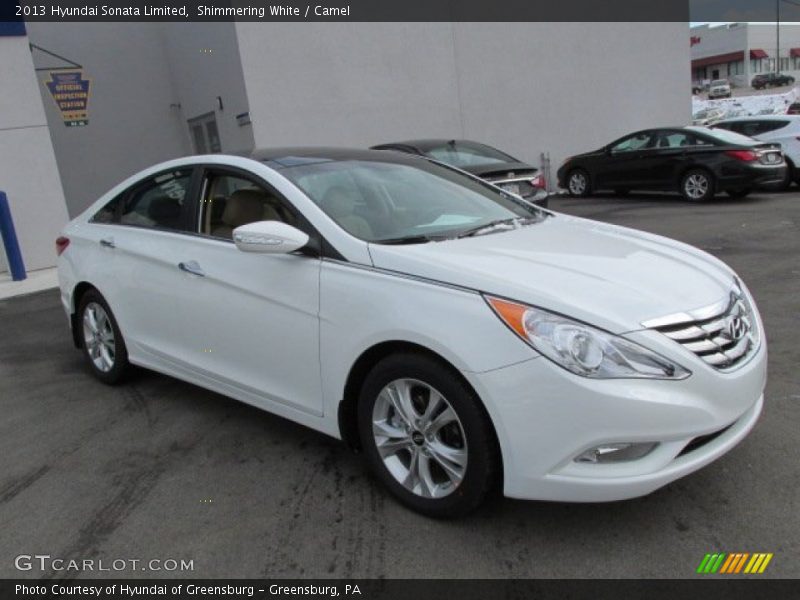 Shimmering White / Camel 2013 Hyundai Sonata Limited