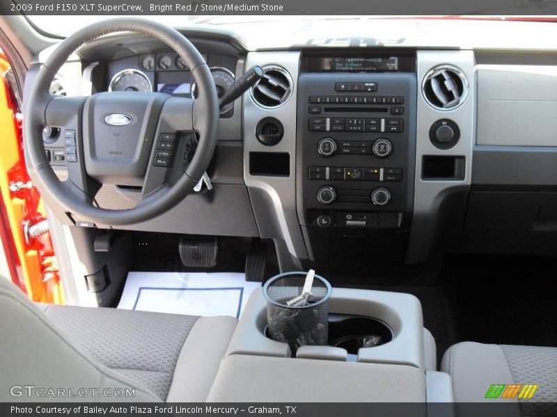 Bright Red / Stone/Medium Stone 2009 Ford F150 XLT SuperCrew