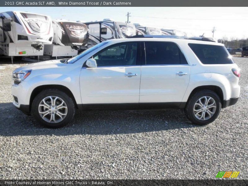 White Diamond Tricoat / Dark Cashmere 2013 GMC Acadia SLT AWD
