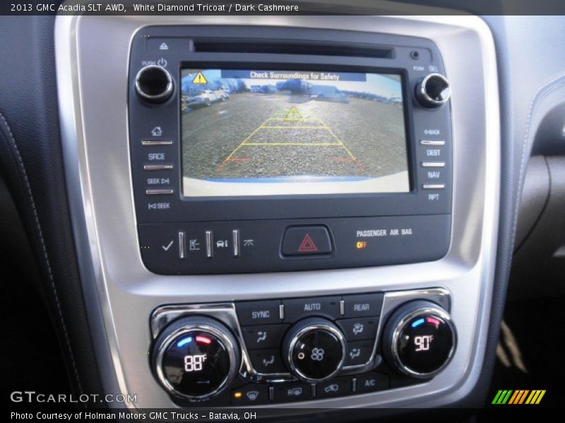 White Diamond Tricoat / Dark Cashmere 2013 GMC Acadia SLT AWD