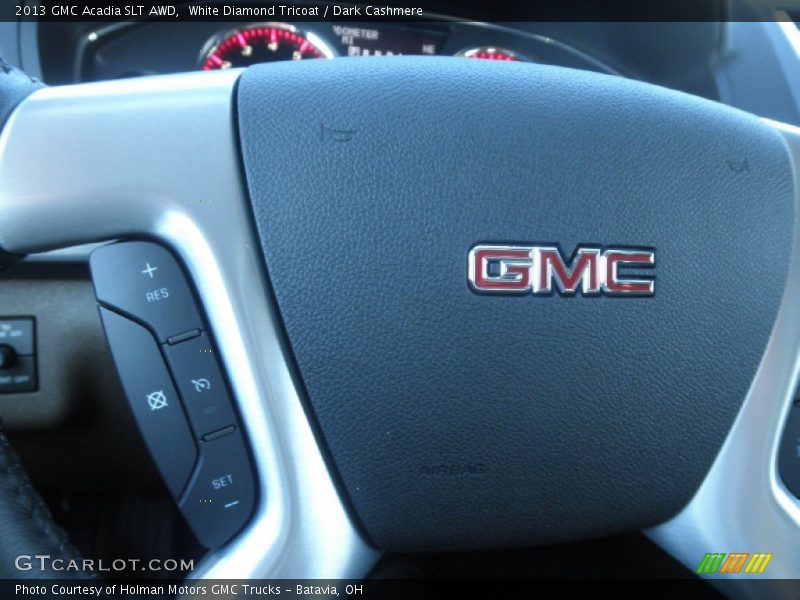 White Diamond Tricoat / Dark Cashmere 2013 GMC Acadia SLT AWD