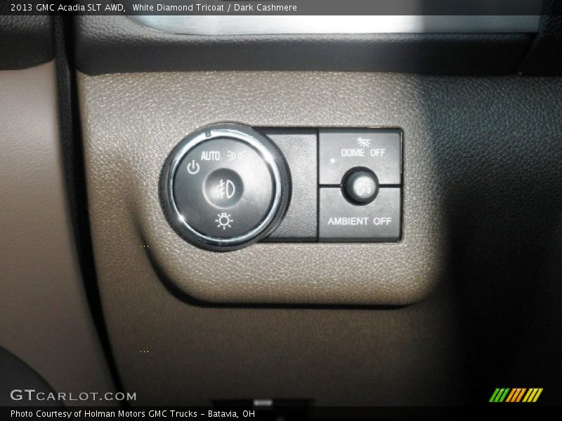 White Diamond Tricoat / Dark Cashmere 2013 GMC Acadia SLT AWD