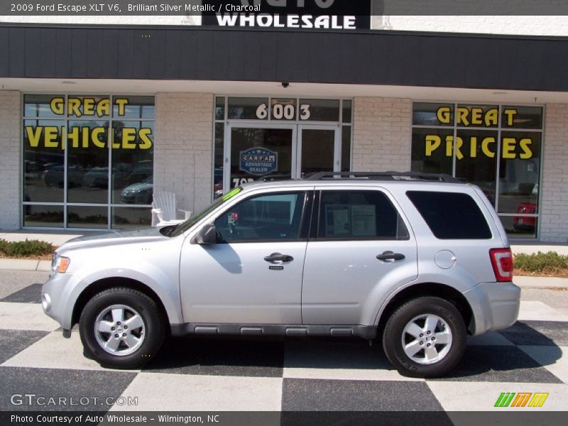 Brilliant Silver Metallic / Charcoal 2009 Ford Escape XLT V6