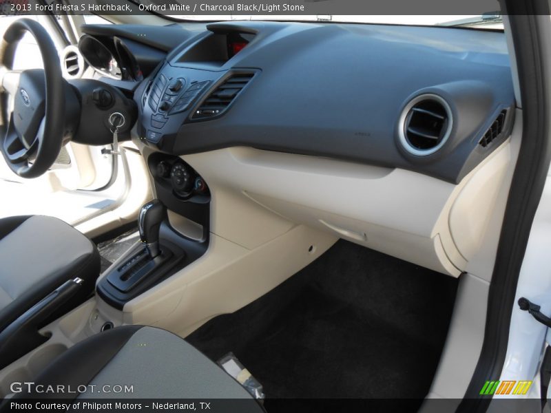 Oxford White / Charcoal Black/Light Stone 2013 Ford Fiesta S Hatchback