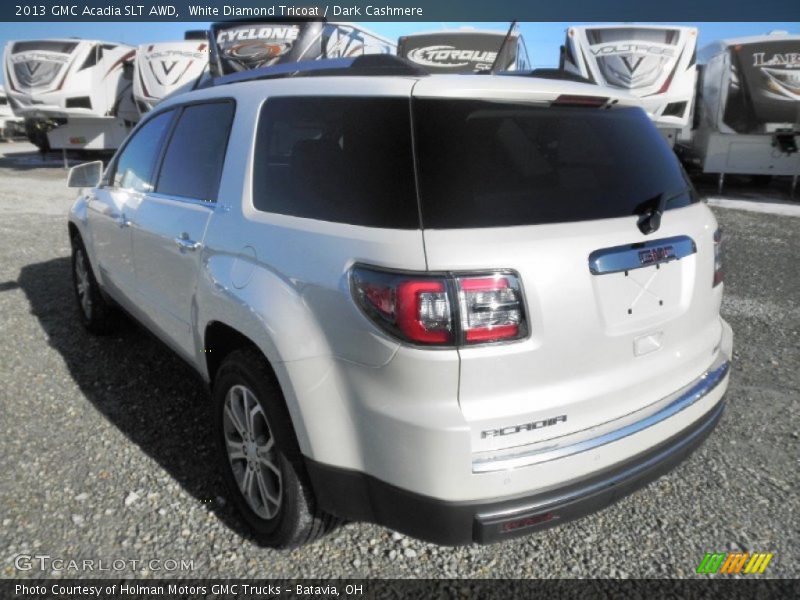 White Diamond Tricoat / Dark Cashmere 2013 GMC Acadia SLT AWD