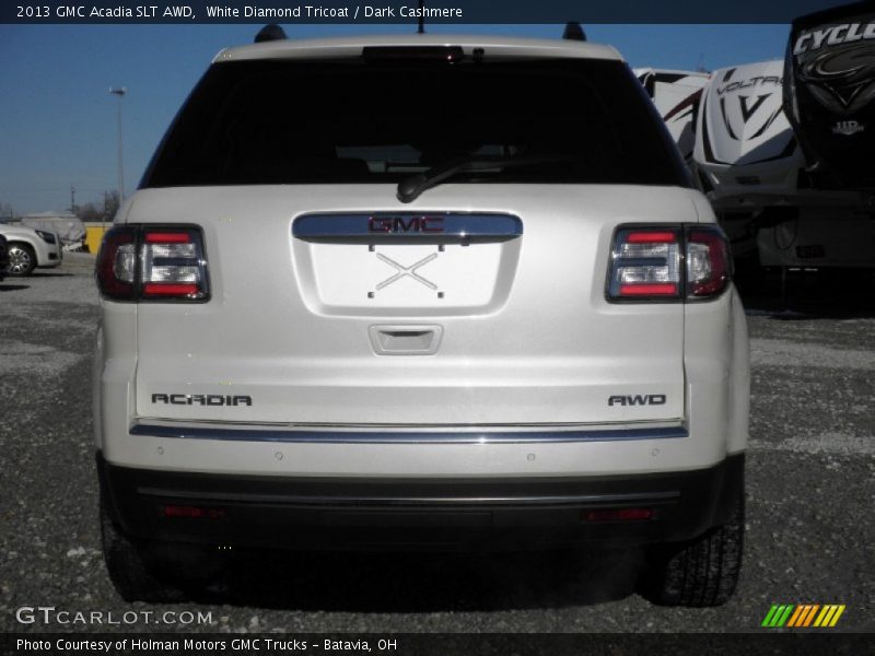 White Diamond Tricoat / Dark Cashmere 2013 GMC Acadia SLT AWD