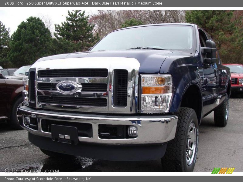 Dark Blue Pearl Metallic / Medium Stone 2009 Ford F250 Super Duty XLT SuperCab 4x4