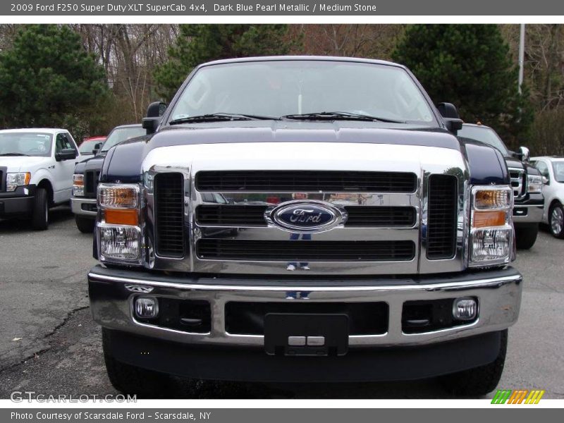 Dark Blue Pearl Metallic / Medium Stone 2009 Ford F250 Super Duty XLT SuperCab 4x4