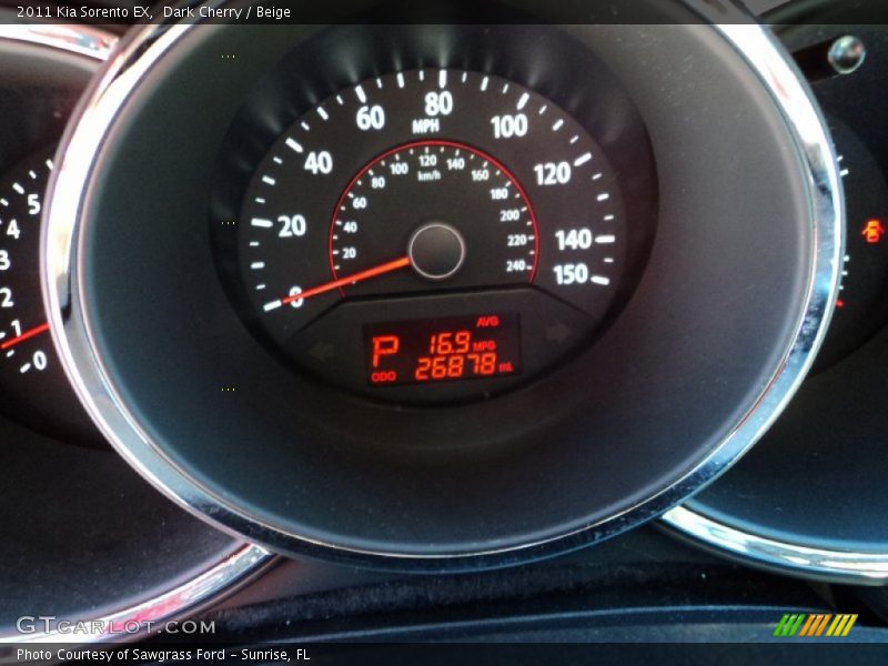 Dark Cherry / Beige 2011 Kia Sorento EX