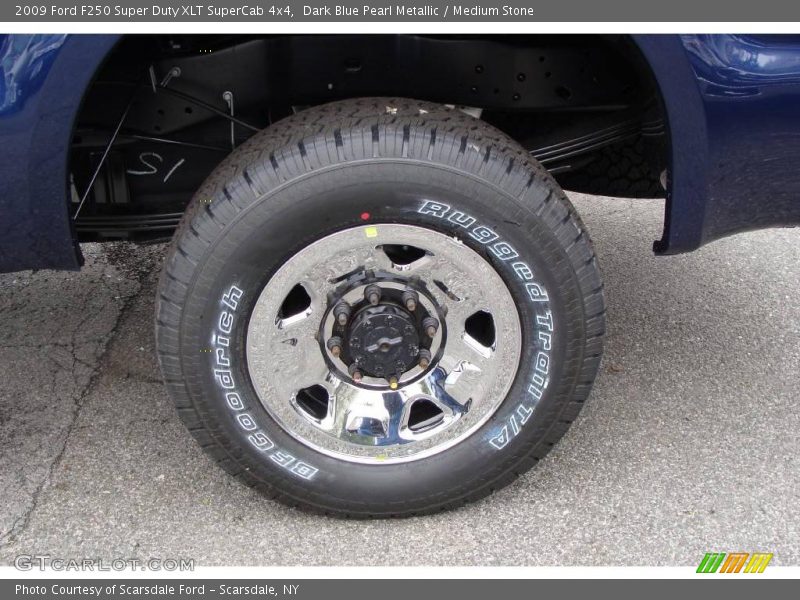 Dark Blue Pearl Metallic / Medium Stone 2009 Ford F250 Super Duty XLT SuperCab 4x4