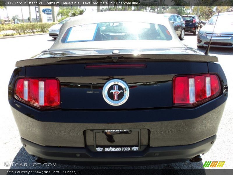 Lava Red Metallic / Charcoal Black 2012 Ford Mustang V6 Premium Convertible