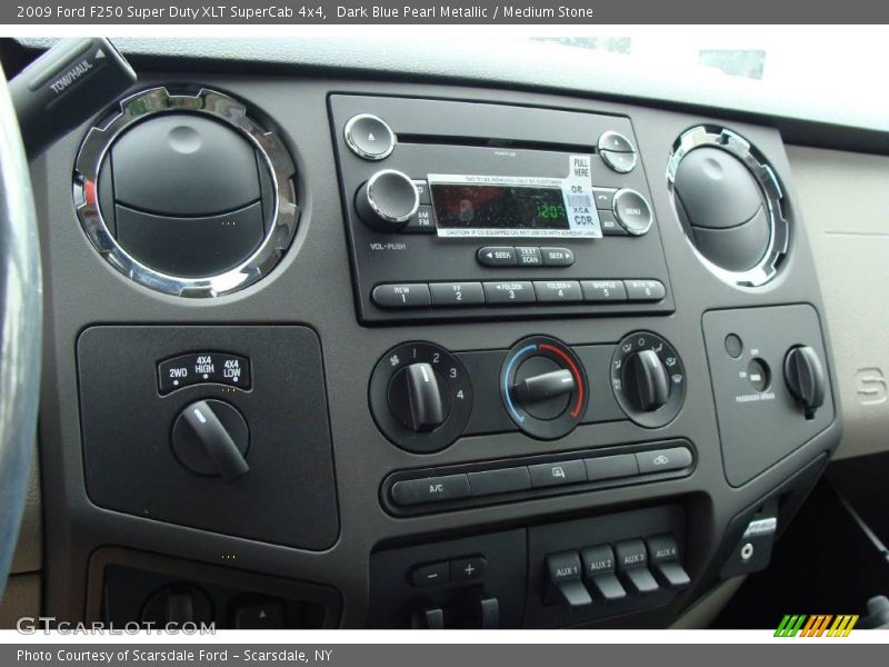 Dark Blue Pearl Metallic / Medium Stone 2009 Ford F250 Super Duty XLT SuperCab 4x4