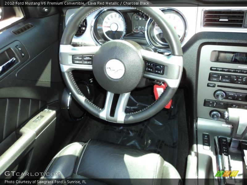 Lava Red Metallic / Charcoal Black 2012 Ford Mustang V6 Premium Convertible