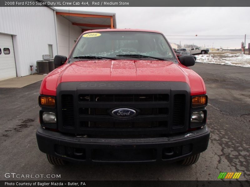 Red / Medium Stone 2008 Ford F250 Super Duty XL Crew Cab 4x4