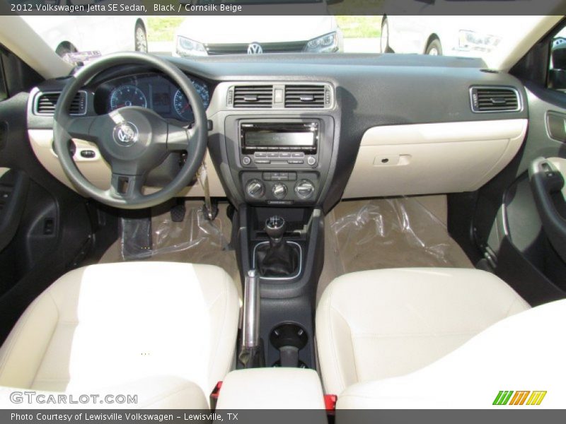 Black / Cornsilk Beige 2012 Volkswagen Jetta SE Sedan