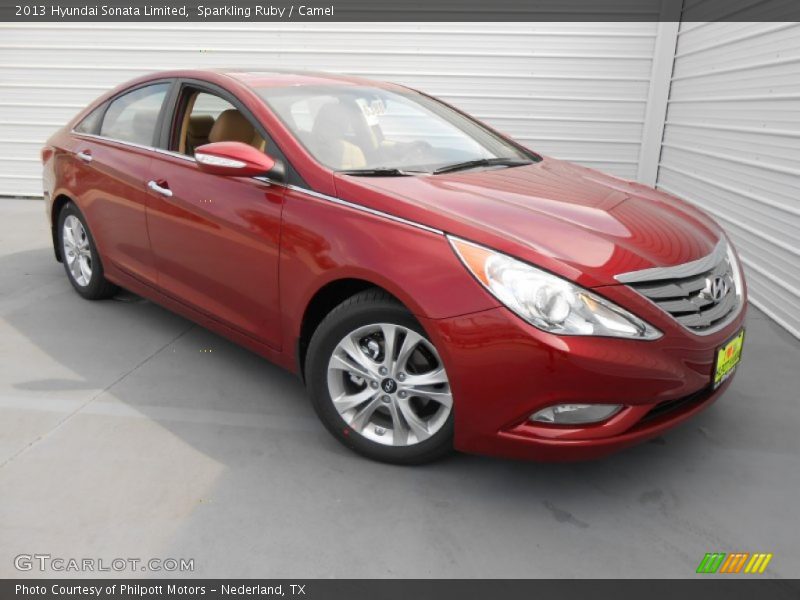Sparkling Ruby / Camel 2013 Hyundai Sonata Limited
