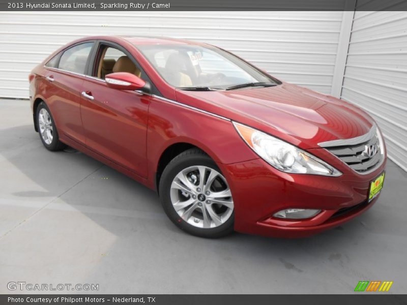 Sparkling Ruby / Camel 2013 Hyundai Sonata Limited