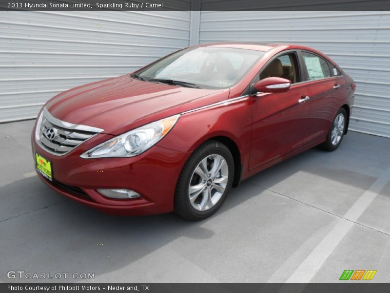 Sparkling Ruby / Camel 2013 Hyundai Sonata Limited