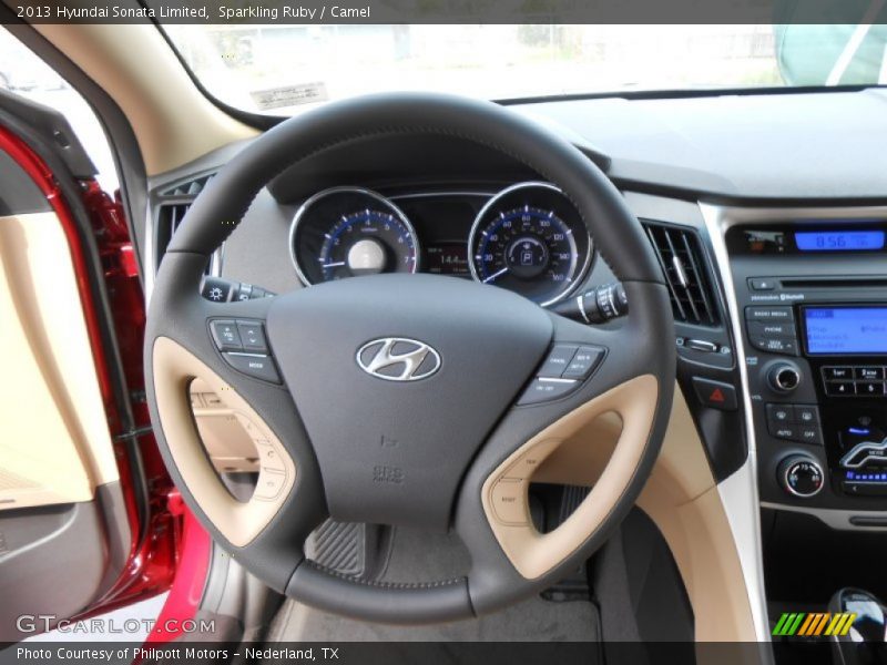 Sparkling Ruby / Camel 2013 Hyundai Sonata Limited