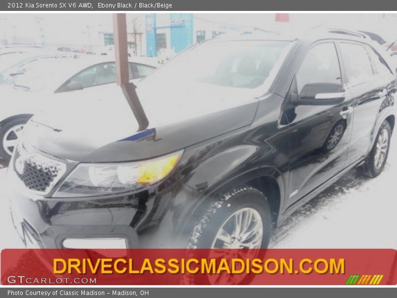 Ebony Black / Black/Beige 2012 Kia Sorento SX V6 AWD