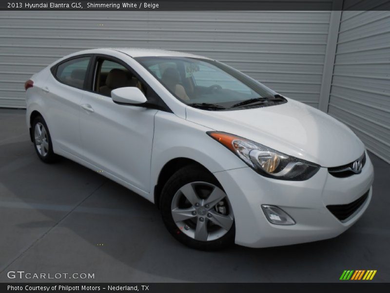 Shimmering White / Beige 2013 Hyundai Elantra GLS