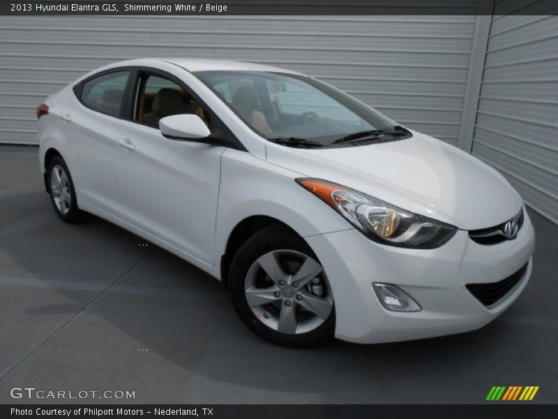 Shimmering White / Beige 2013 Hyundai Elantra GLS