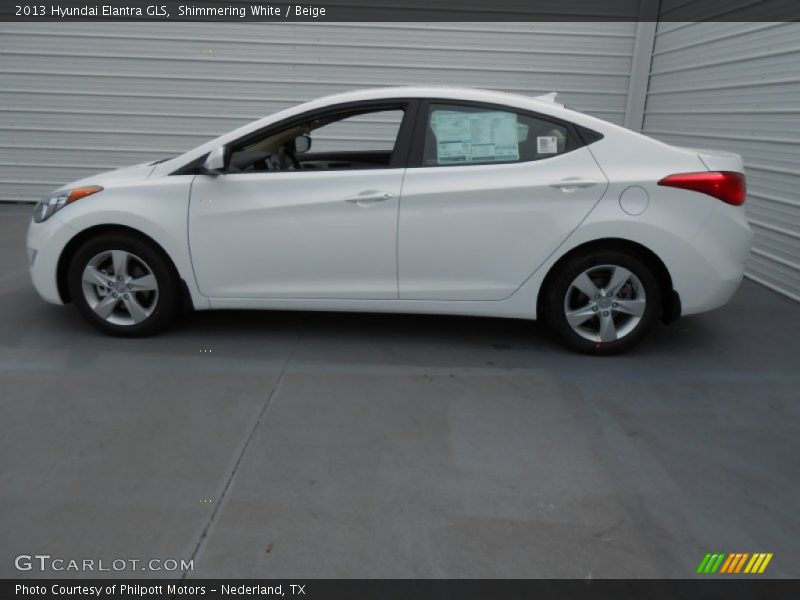 Shimmering White / Beige 2013 Hyundai Elantra GLS