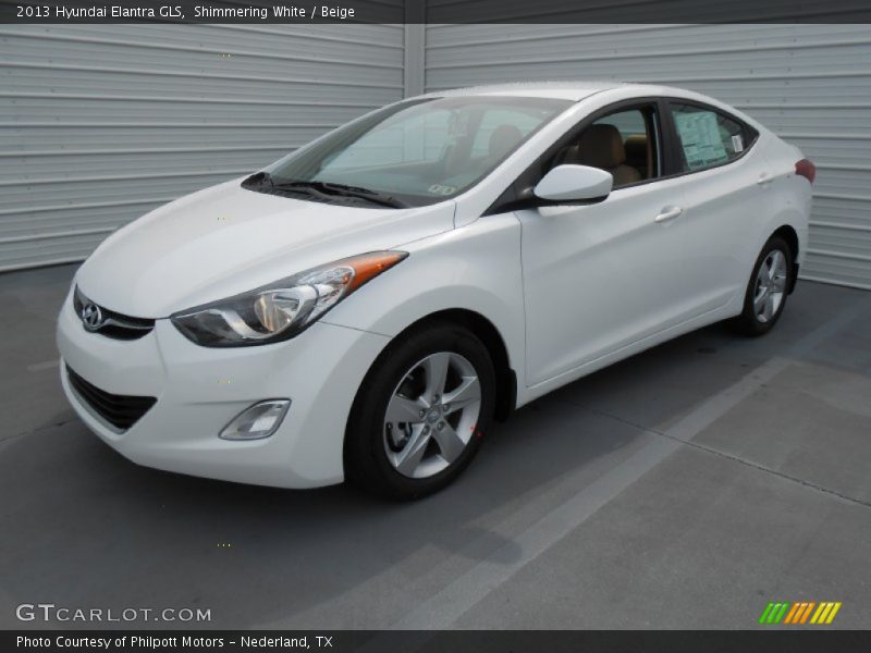 Shimmering White / Beige 2013 Hyundai Elantra GLS